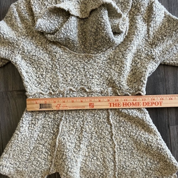 Jasmine KC whimsigoth wool blend slub  witchy fairy cowl neck sweater sand Med - Picture 10 of 11